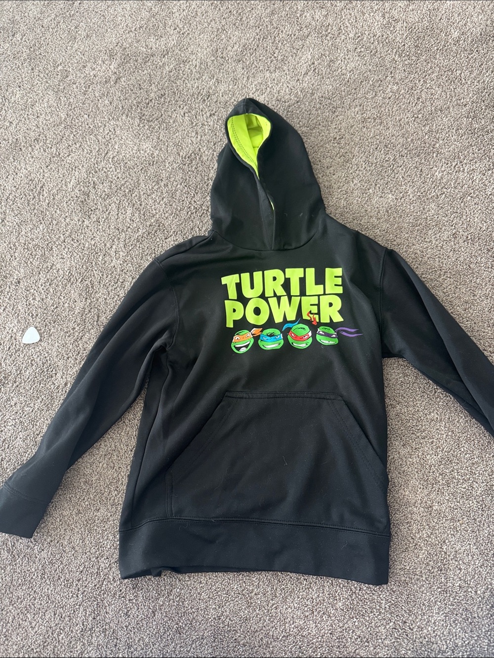 Nickelodeon Black & Neon Green 'Turtle Power' Pullover Hoodie
